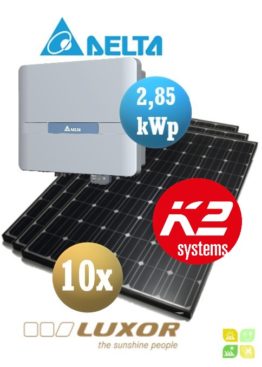 Sistem fotovoltaice complet - 10 panouri fotovoltaice LUXOR 280wp și Invertor cu WiFi de 2,85 kWp DELTA