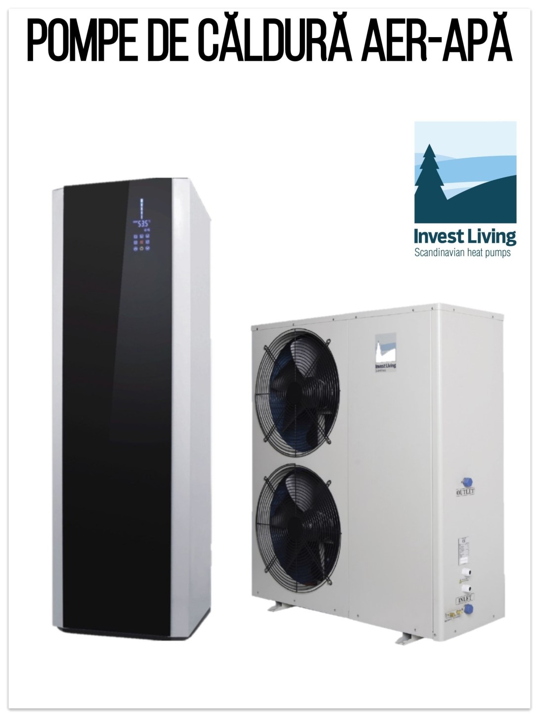 Compresor Hitachi - Pompă de căldură aer apă Invest Living - Pompe de căldură SCANDINAVE - Calitate suedeză - Bonus Air 12 - Self-Energy